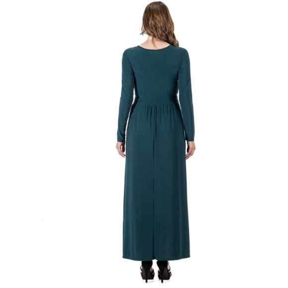 Elegant Hunter green Maxi Dress - Picture 3 of 4